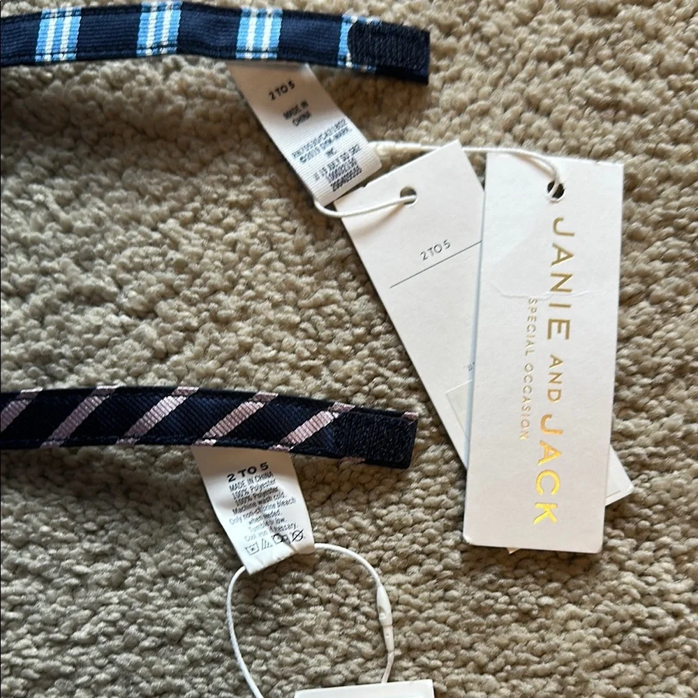 Janie and Jack Kids' Blue Striped Bow Tie Set